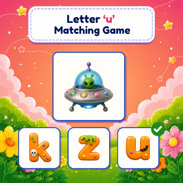 Lowercase Letter "u" Matching Game