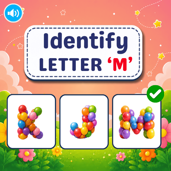 "M" object identification game.