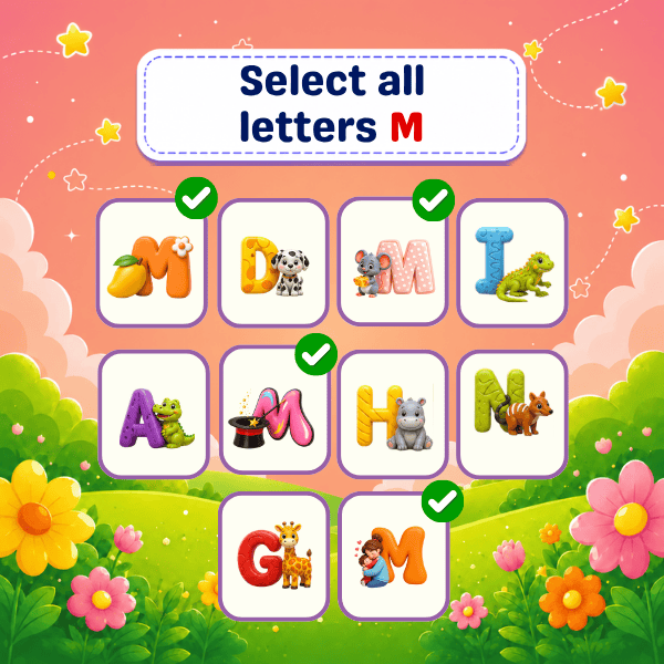 Select all letter M