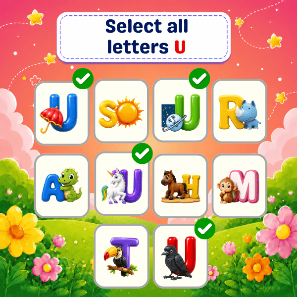 Select all letter U