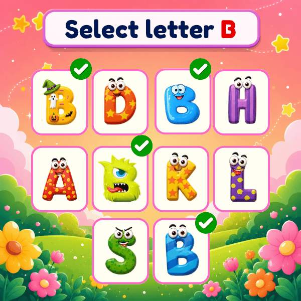 Select all letters B