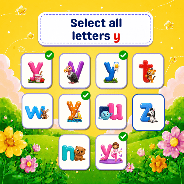 Select all Lowercase Letters "y"