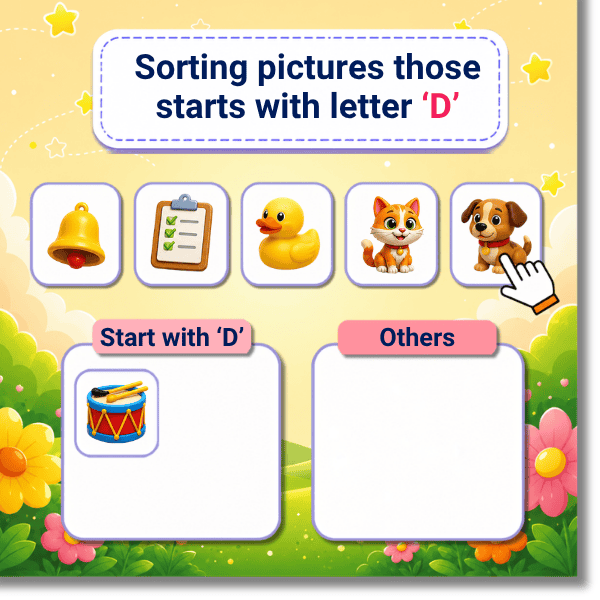 Sorting pictures those starts with letter "D"