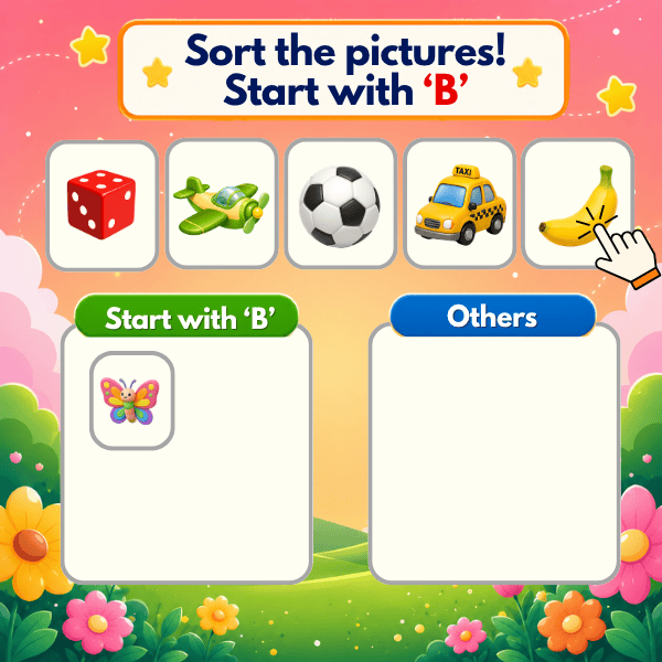 Sorting pictures those starts with letter "B"