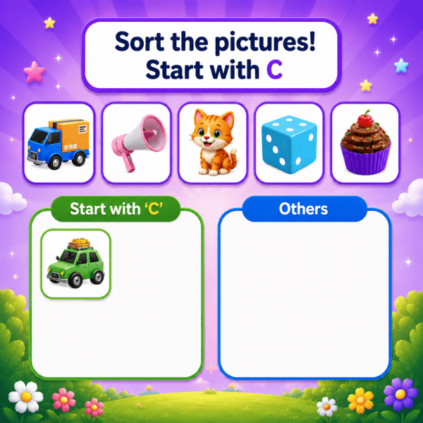 Sorting pictures those starts with letter "C"