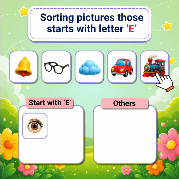 Sorting pictures those starts with letter "E"