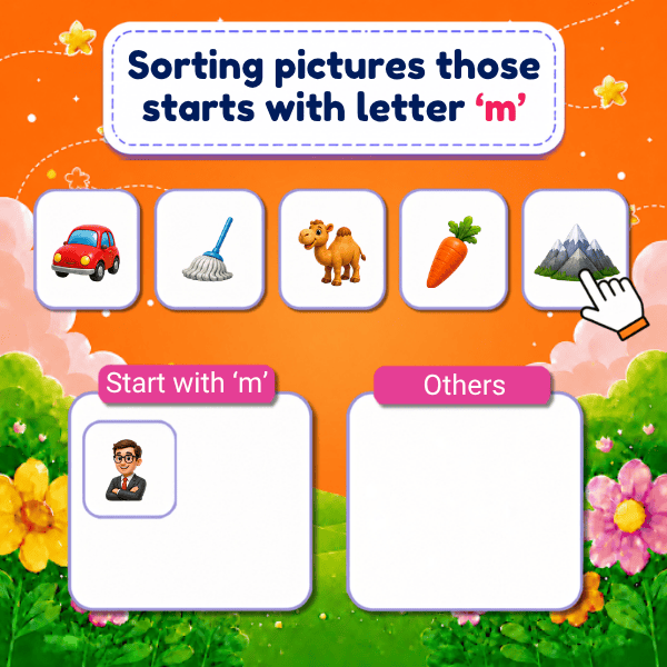 Sorting pictures those starts with Lowercase Letter "m"