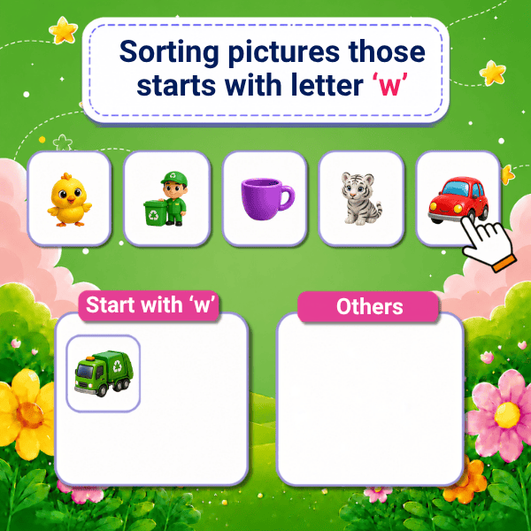 Sorting pictures those starts with Lowercase Letter "w"