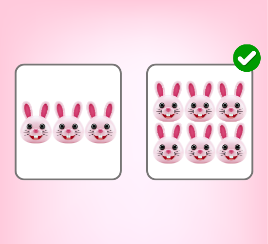 Which Is More? pink  Color Objects Game