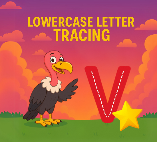 Lowercase Letter v Tracing