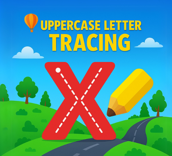 Uppercase Letter X Tracing