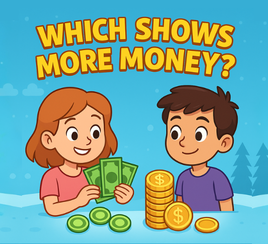 Which shows more money?