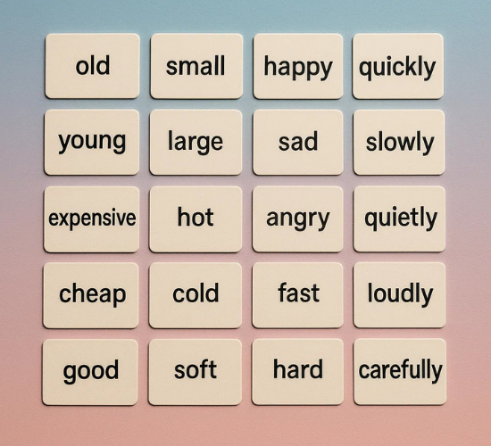 Adjectives and Adverbs Classify Quiz