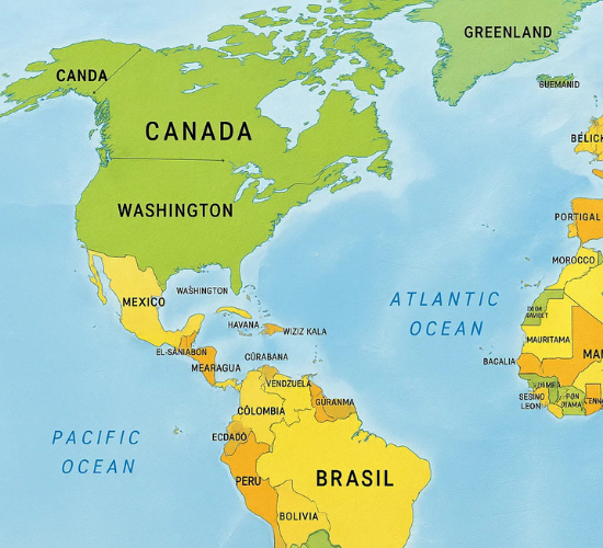 Countries of North America and South America Classify Quiz