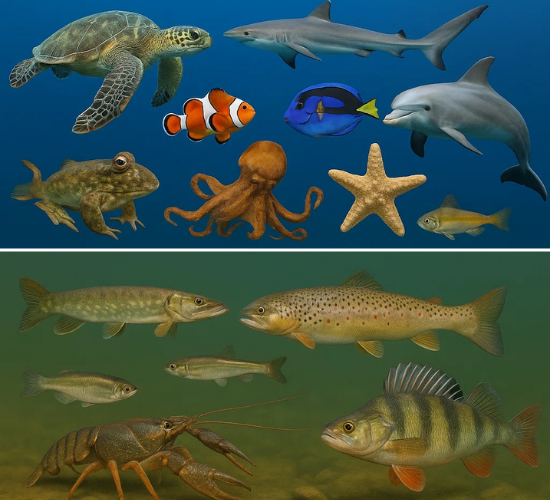 Ocean Creatures vs River Creatures Quiz