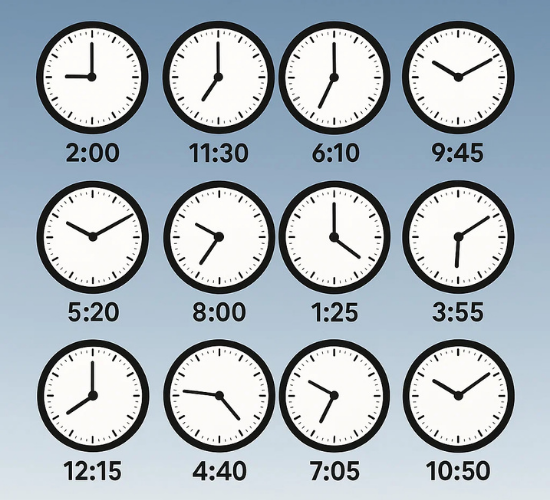 Telling Time Challenge Quiz