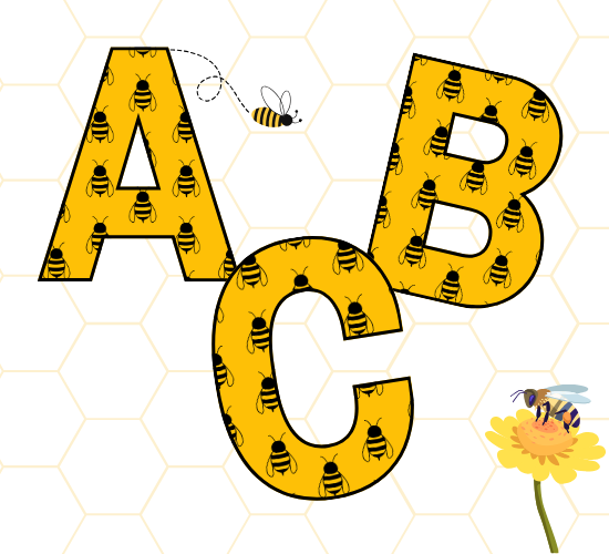 Bee Stripes Display Lettering Uppercase