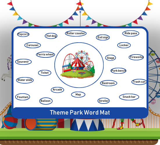 Theme Park Word Mat