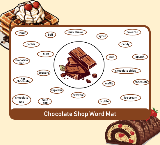 Chocolate Shop Role Play Word Mat