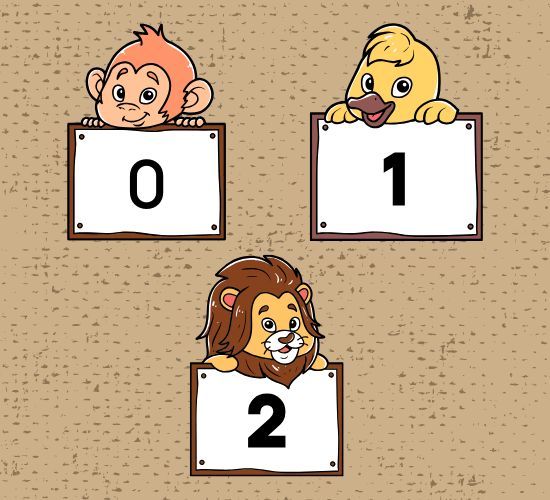 0-31 Numbers on Animals