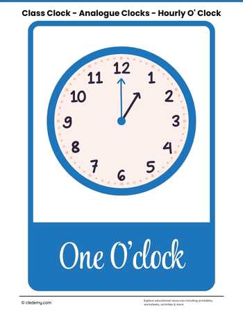 Class Clock - Analogue Clocks - Hourly O' Clock -Cursive
