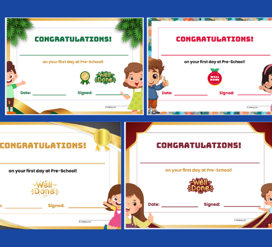 First Day Award Certificates