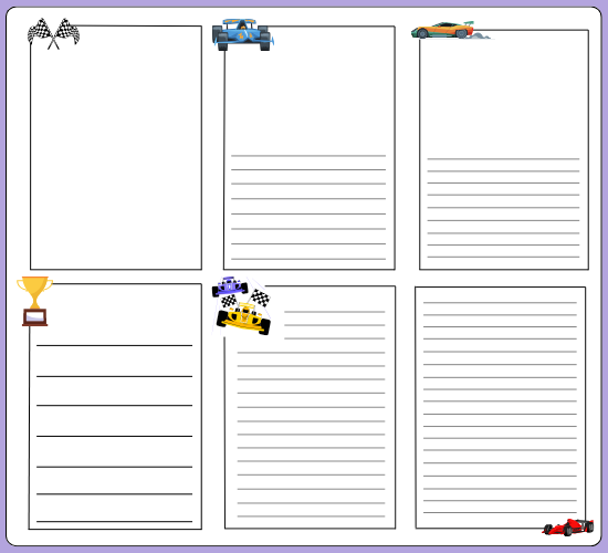 Racing Car Page Borders