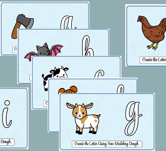 Alphabet Modelling Dough Mats Cursive