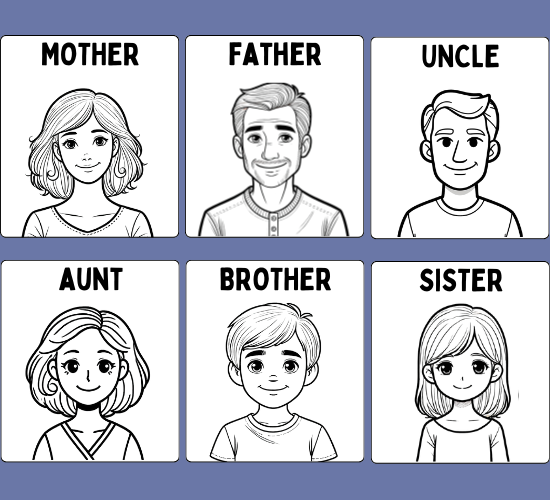 My Family Coloring Sheets