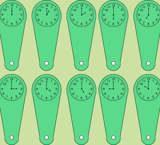 Analogue Time Fans (O' Clock)