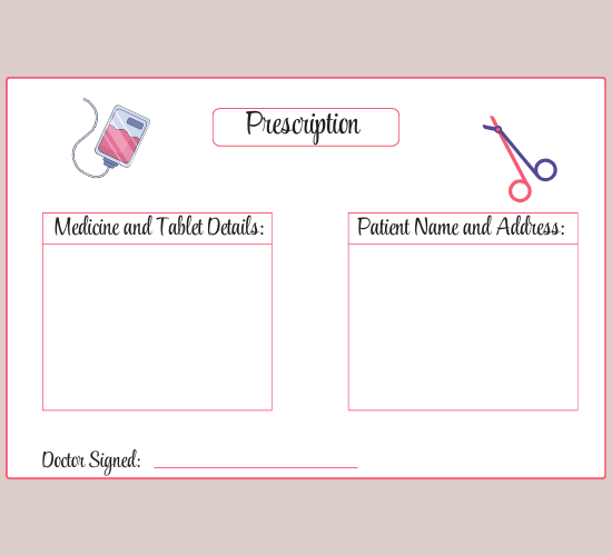 Doctor's Surgery Prescription Cursive