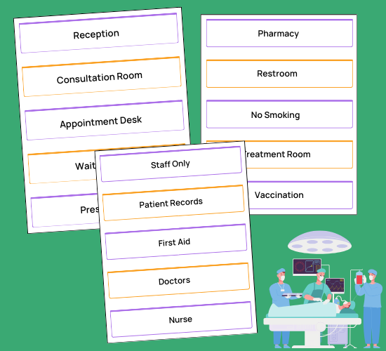 Doctors' Surgery Display Signs