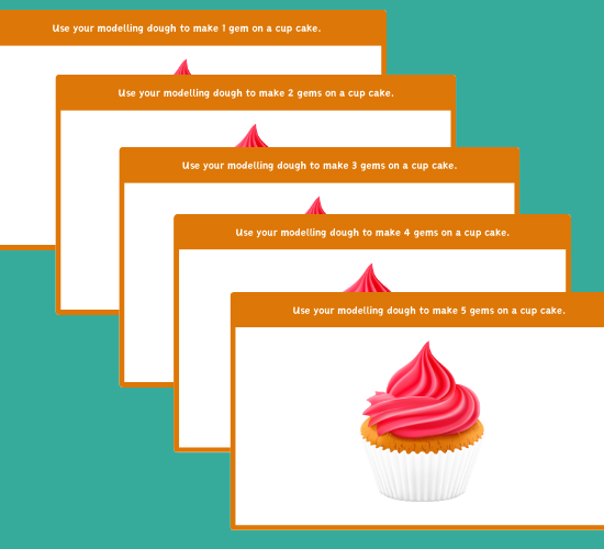 Cup Cake Counting Modelling Dough Mats ( 1-20)