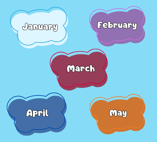 Months of the Year on bubble
