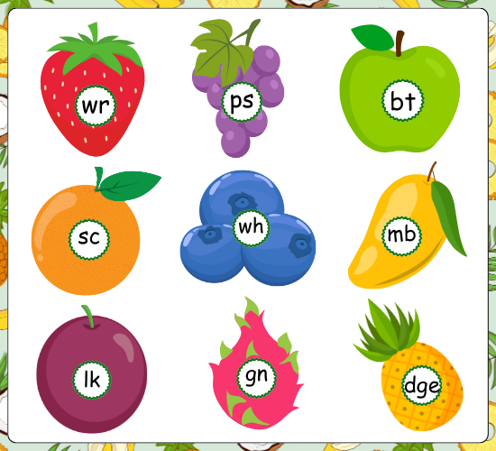Silent Letters on Fruits
