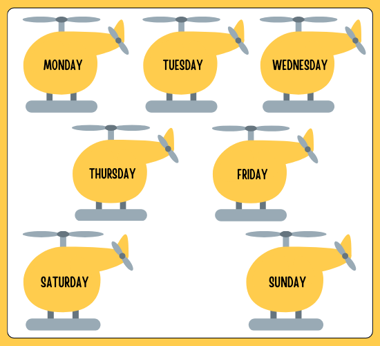 Days of The Week on Helicopter