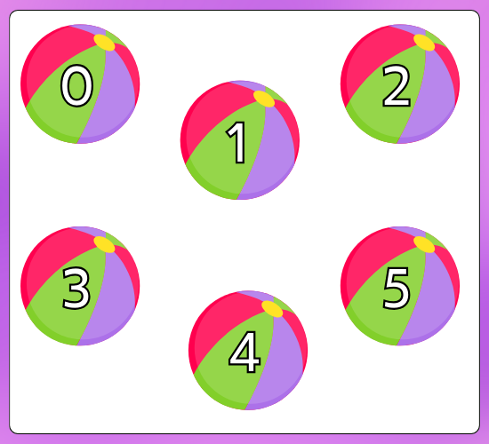 Numbers 0-31 on Ball