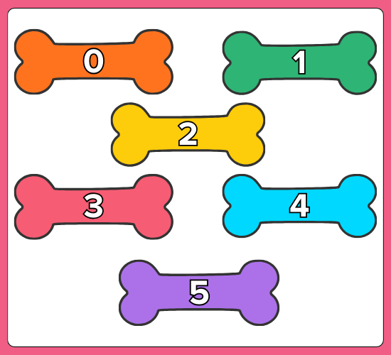 Numbers 0-31 on Bones