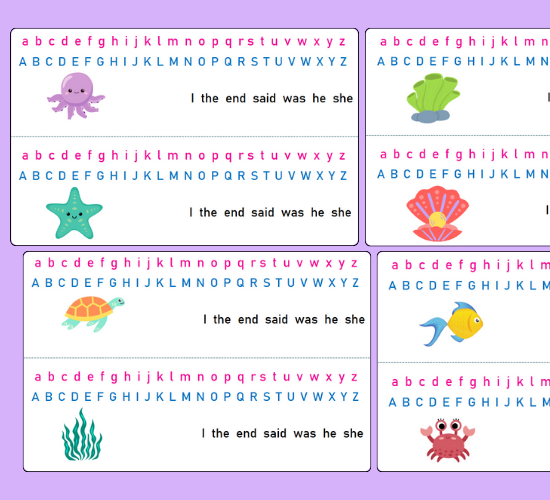 Alphabet Strips Under the Sea