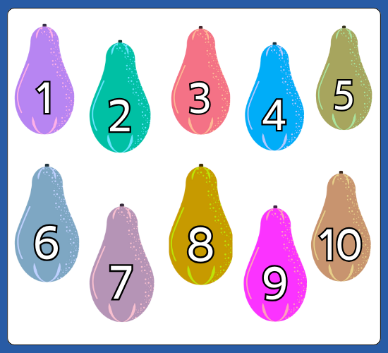 Numbers 0-50 on Papaya