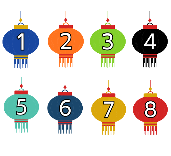 Numbers 0-50 on Lantern