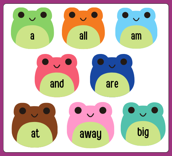 Foundation Stage 2 Keywords on Frog