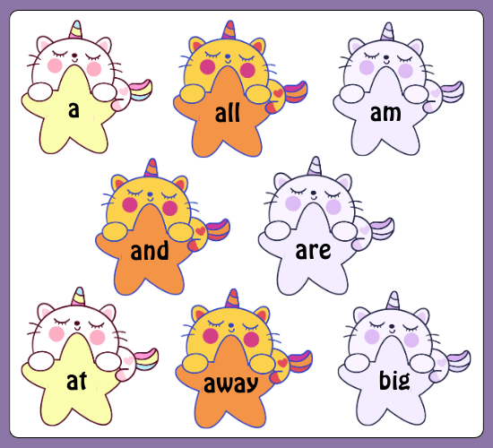 Foundation Stage 2 Keywords on Unicorn