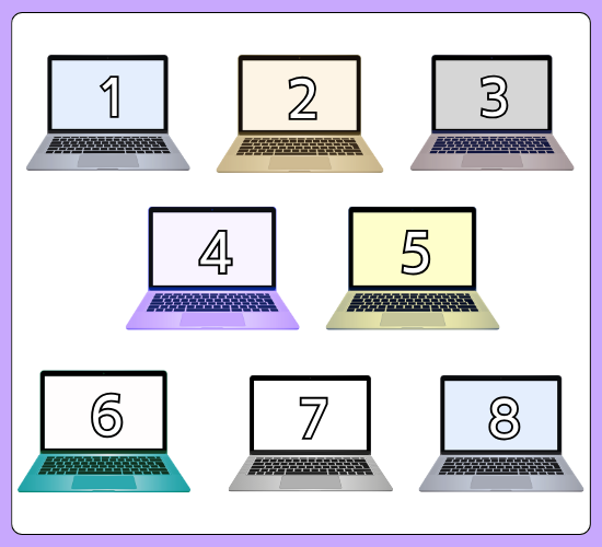 Numbers 0-50 on Laptop