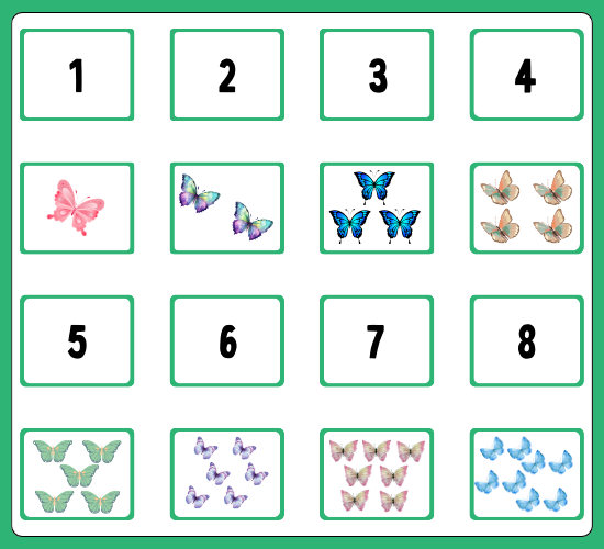 Number and Quantity Matching Cards 1-20
