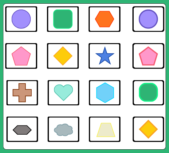Shapes Matching Cards and Board
