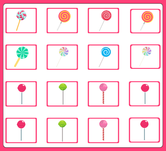 Lolipop Matching Cards
