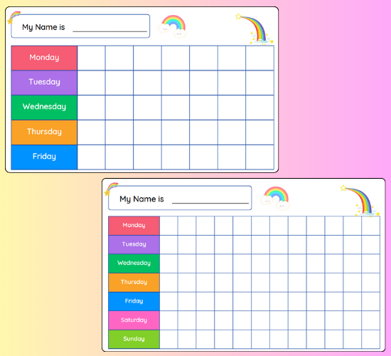 Rainbow Reward Charts