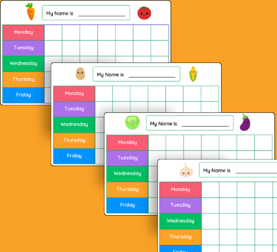 Vegetable Reward Charts
