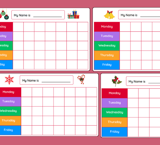 Christmas Reward Charts